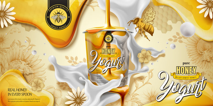 Delicious honey yogurt ad