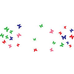 Summer Background with Colorful Butterflies. Simple Feminine Pattern for Card, Invitation, Print. Trendy Decoration with Beautiful Butterfly Silhouettes. Vector Background with Moth