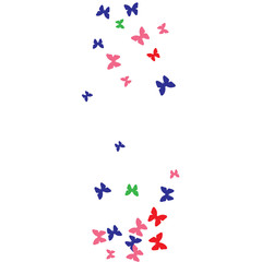 Summer Background with Colorful Butterflies. Simple Feminine Pattern for Card, Invitation, Print. Trendy Decoration with Beautiful Butterfly Silhouettes. Vector Background with Moth