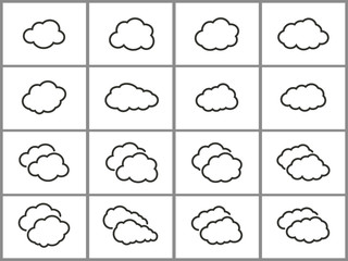 Clouds sky vector icon.