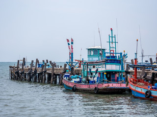 fishing boat in Thailand at the harbor.