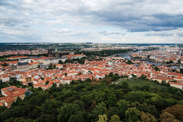 Fototapeta na wymiar Cityscape of Prague from Petrin Hill