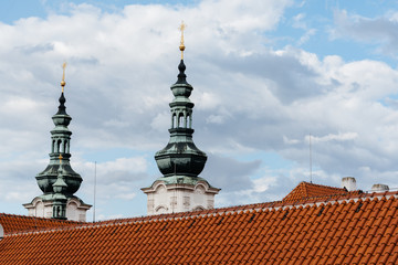 Fototapeta premium Spires and roof of Strahov Monastery in Prague