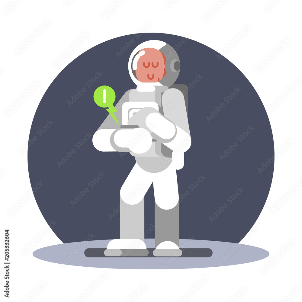 Canvas Prints man cosmonauts hand computer work well