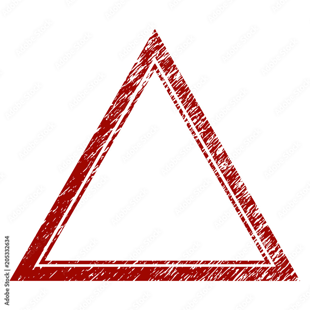 Poster double triangle frame grunge textured template. vector draft element with grainy design and distress