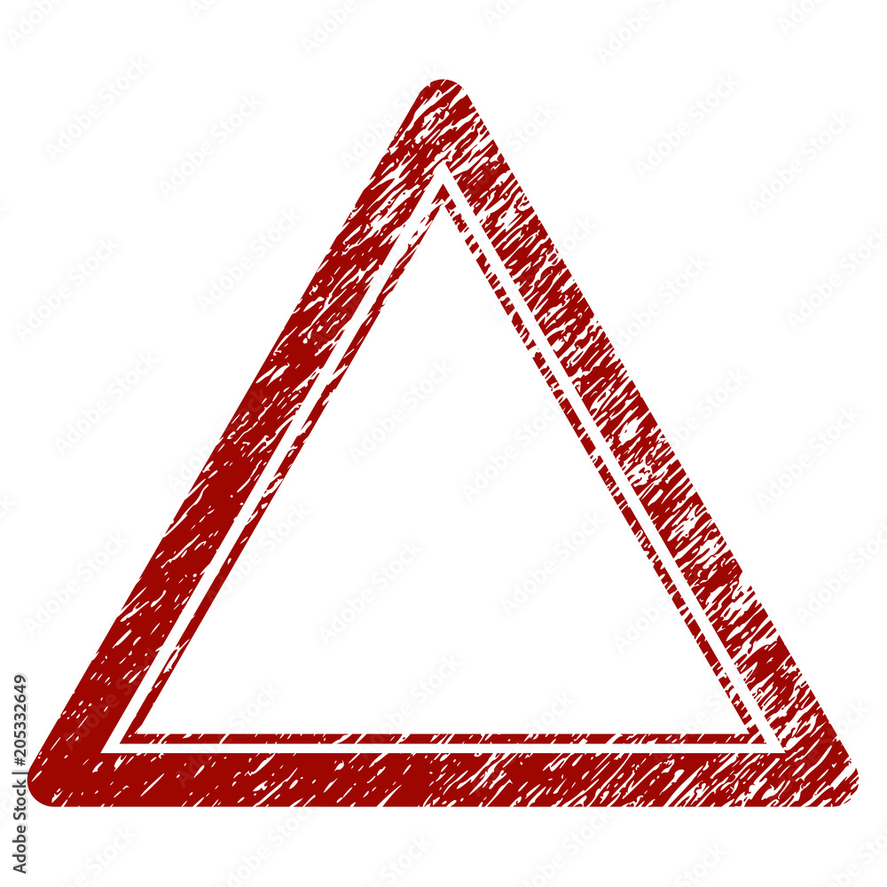 Poster double triangle frame grunge textured template. vector draft element with grainy design and dust tex