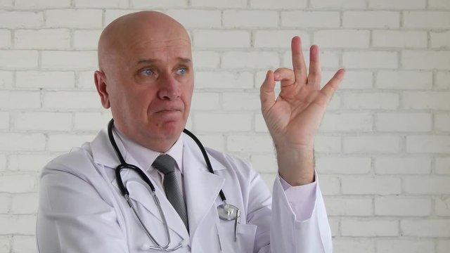 Doctor Image Approve and Make Ok Hand Gestures a Confiding Good Job Sign