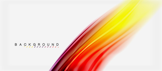 Blurred fluid colors background, abstract waves lines, vector illustration