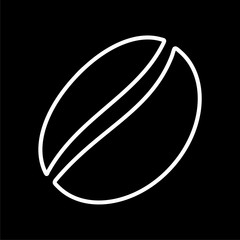 Coffee bean icon on dark background