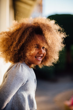 African American girl with natural hair
