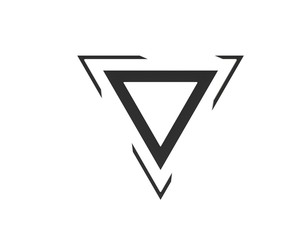 Triangle logo three line break out of the white background illustration 3D.