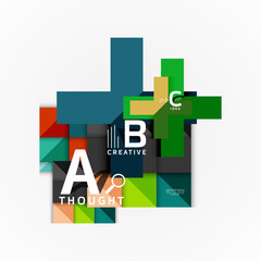 Obraz premium Paper infographic banner template with a b c options, infographics elements