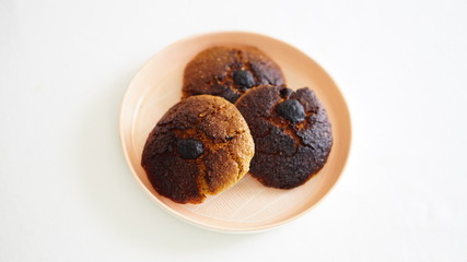 healthy biscuits standing on a white background