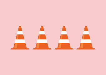 Traffic cones vector illustration