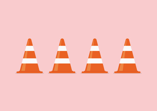 Traffic cones vector illustration