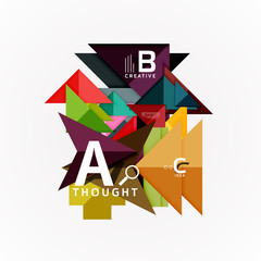 Paper infographic banner template with a b c options, infographics elements