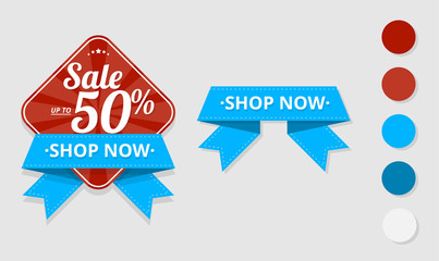 Sale up to 50% label isolated on white.