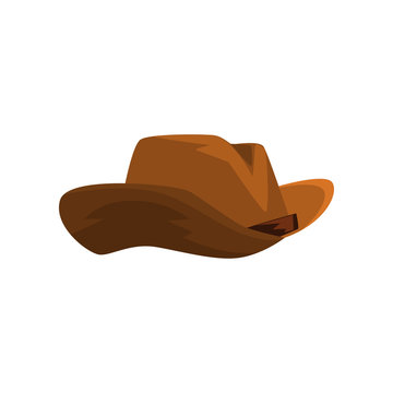 Brown cowboy hat vector Illustration on a white background