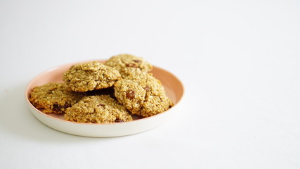 healthy biscuits standing on a white background