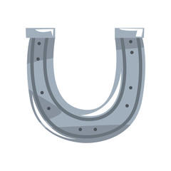 Silver horseshoe vector Illustration on a white background