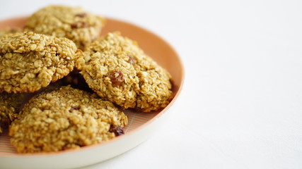 healthy biscuits standing on a white background