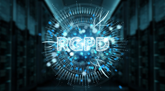 Digital GDPR interface 3D rendering