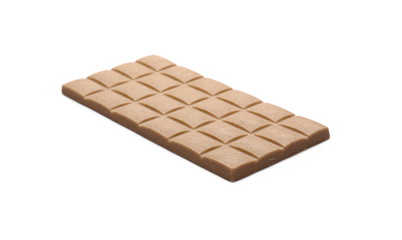 White nougat chocolate bar with hazelnuts isolated on white background