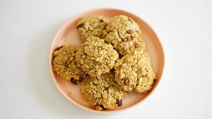 healthy biscuits standing on a white background