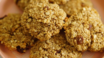 healthy biscuits standing on a white background