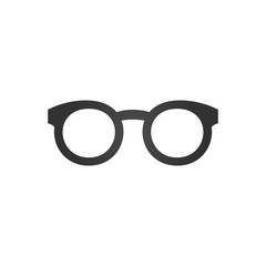 Black glasses icon, vector illustration isolated on white background.