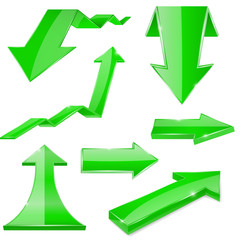 Green 3d arrows. Shiny icons