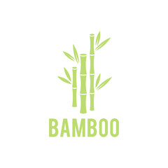 Fototapeta na wymiar Green bamboo stems. Bamboo tree icon on white background.