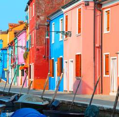 Fototapeta na wymiar houses of the island of Burano near Venice in Italy