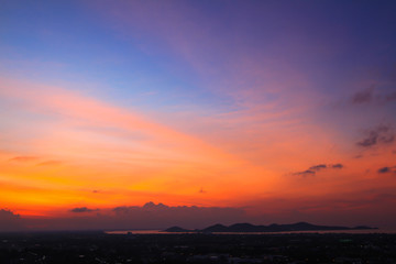 Beautiful sky at twilight time for background
