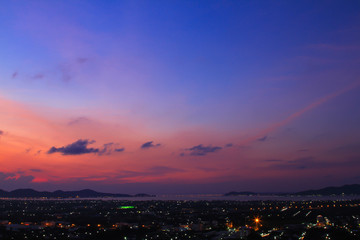 Naklejka premium Beautiful sky at twilight time for background