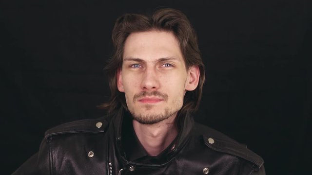 the guy in the leather jacket