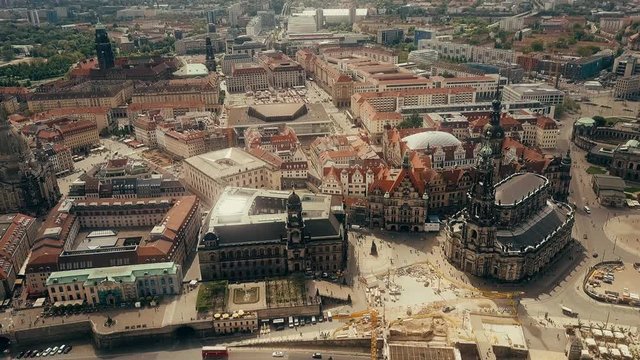 Aerial view of Dresden center, Germany