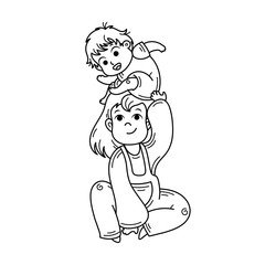 Cute cartoon kids. Vector and illustration.