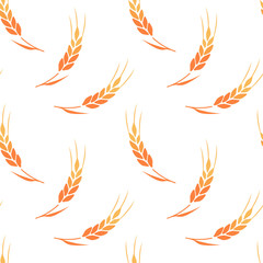 Vector seamless pattern illustration ears of wheat.