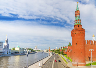 Fototapeta premium Panorama on the Kremlin embankment in Moscow