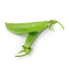 Green fresh Pea isolated on a white background