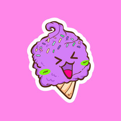 cute cotton candy vector cartoon