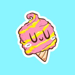 cute cotton candy vector cartoon