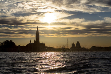 Naklejka premium Sunset view of San Giorgio Maggiore in Venice