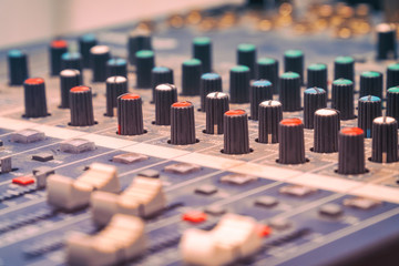 Mixing console in the Studio
