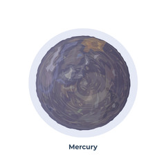 Vector illustration of mercury. First planet from the sun icon. Space background