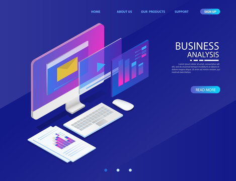 business analysis system. vector illustration