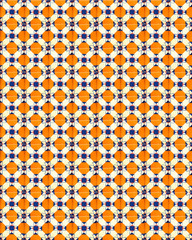 Collection of orange patterns tiles