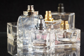 perfume bottle on a dark background