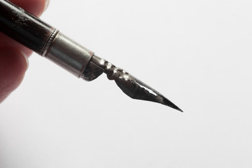 Antique fountain pen writing